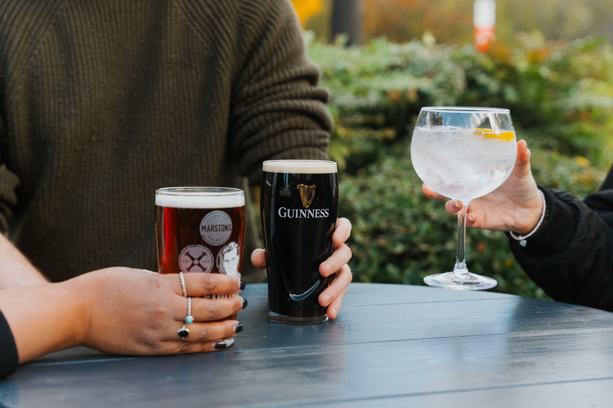 Pub beer garden at The Farmer Johns Drink in the great outdoors with us